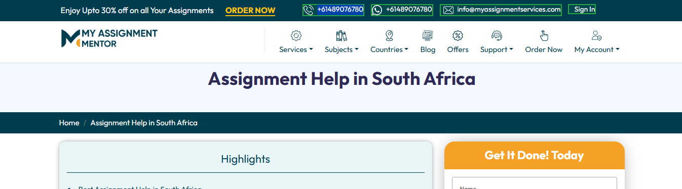 My Assignment Mentor SA