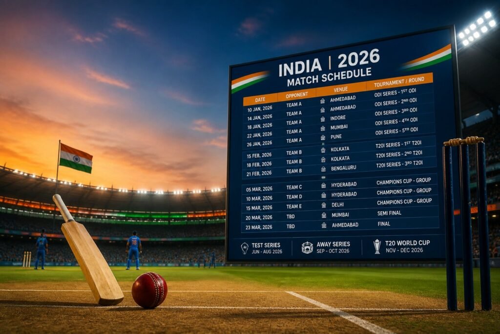 India Cricket Match Schedule 2026